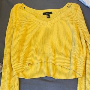 Off the shoulder crop sweater